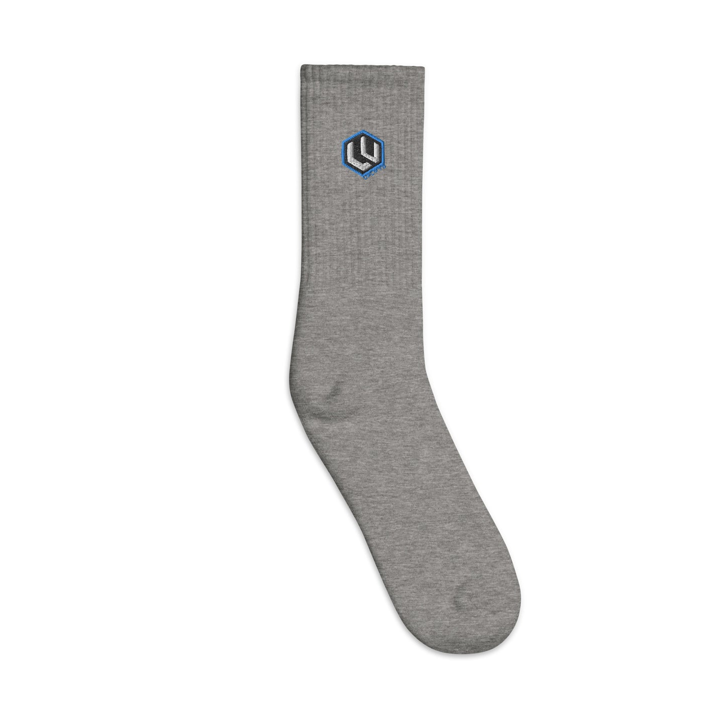 Blue LU Logo Embroidered socks