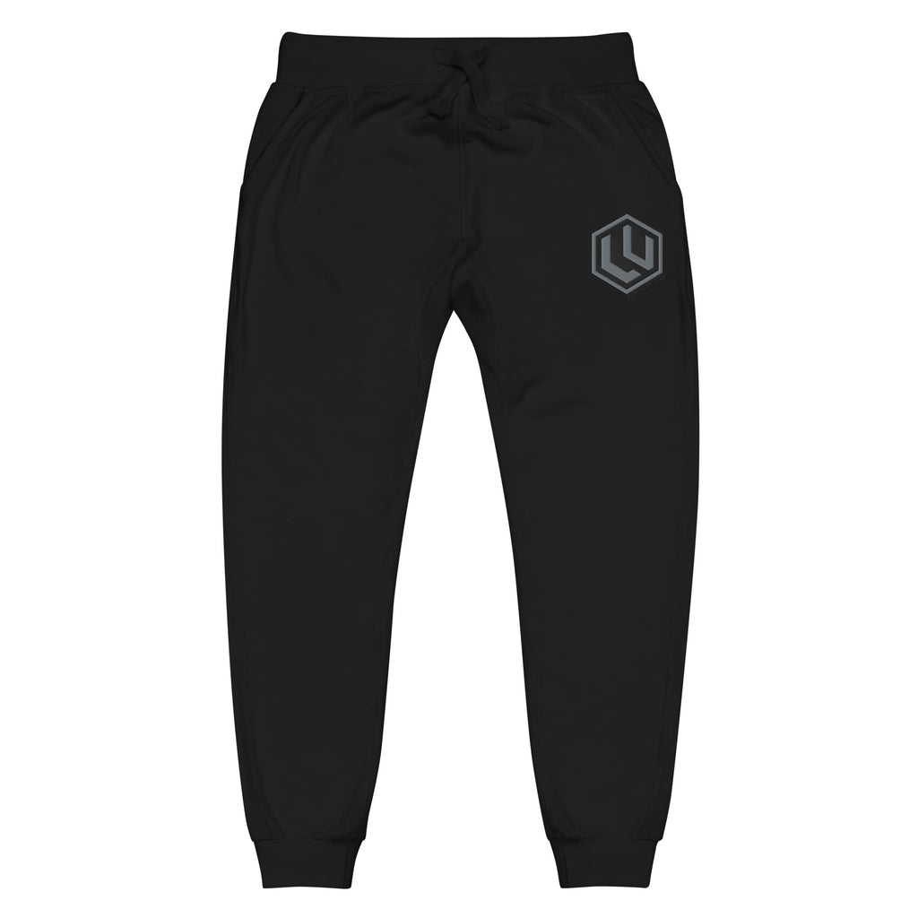 Black/Grey LU Logo fleece sweatpants