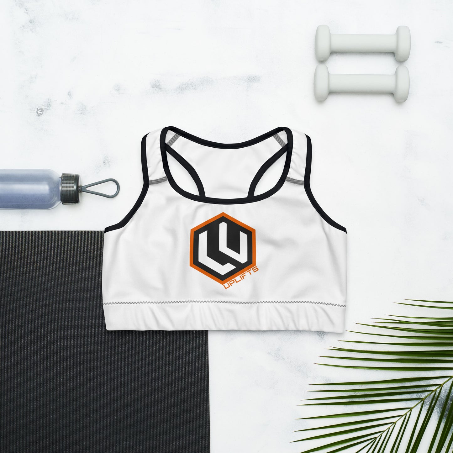 Orange LU Logo Sports bra