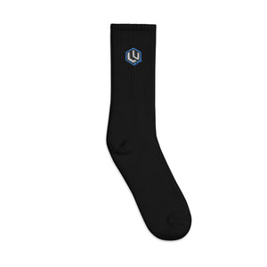 Blue LU Logo Embroidered socks