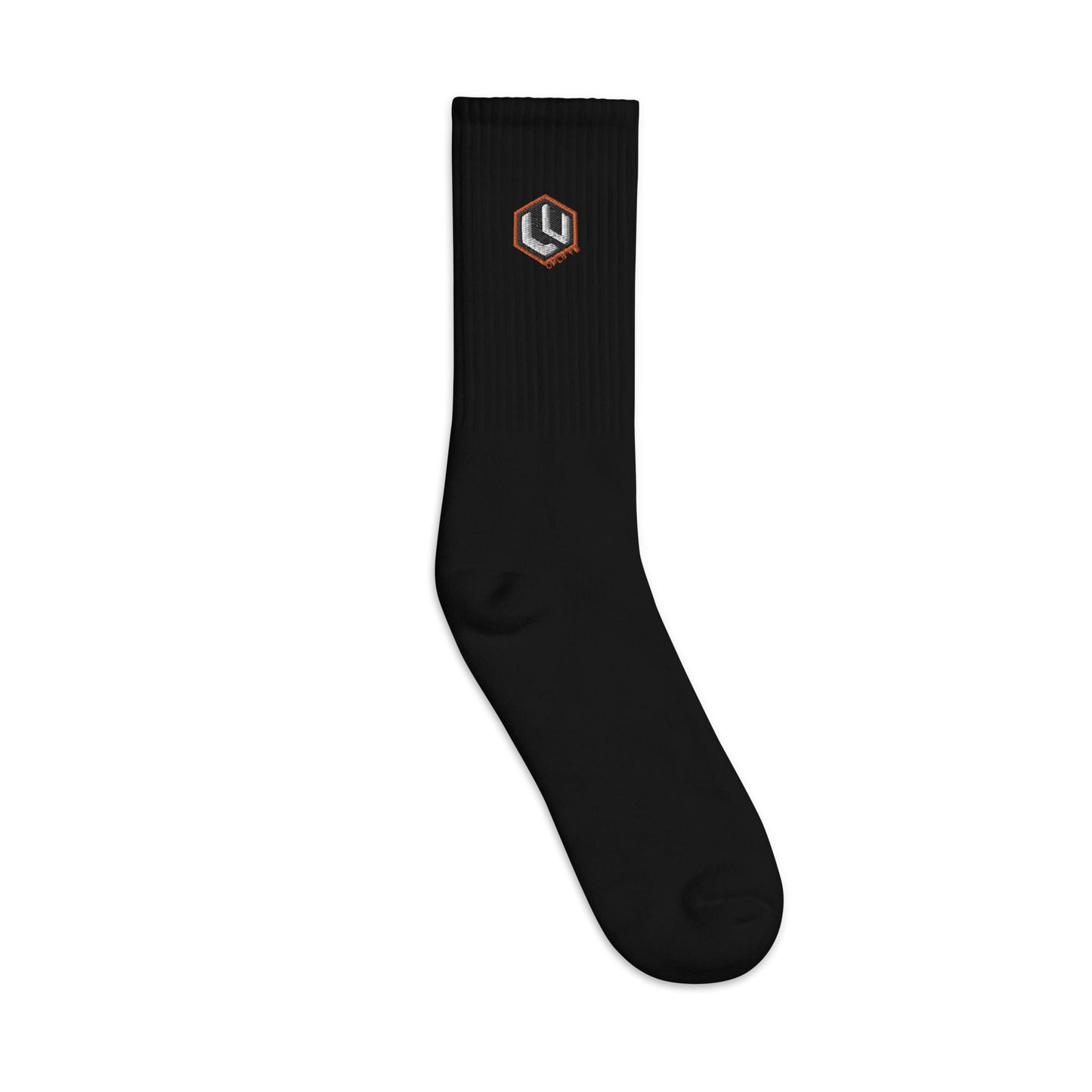 Orange LU Logo Embroidered socks