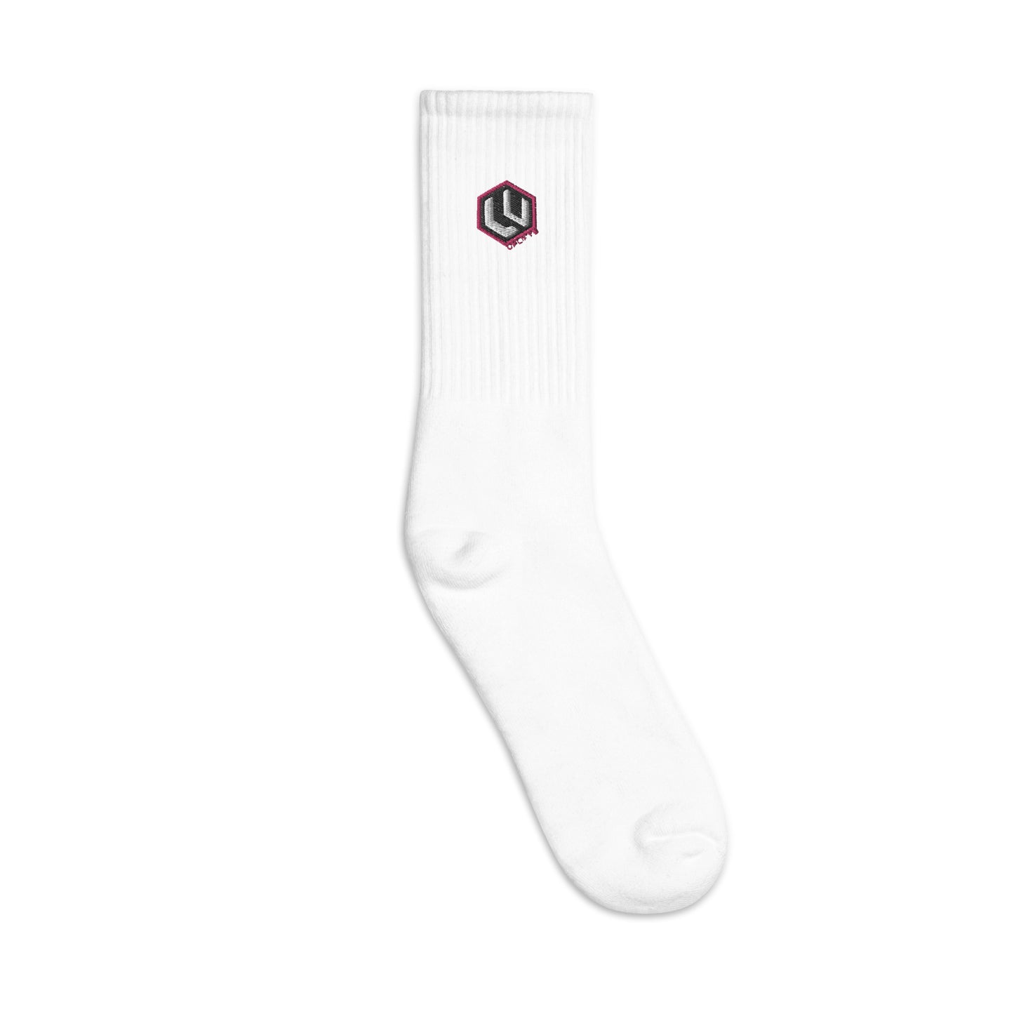 Pink LU Logo Embroidered socks