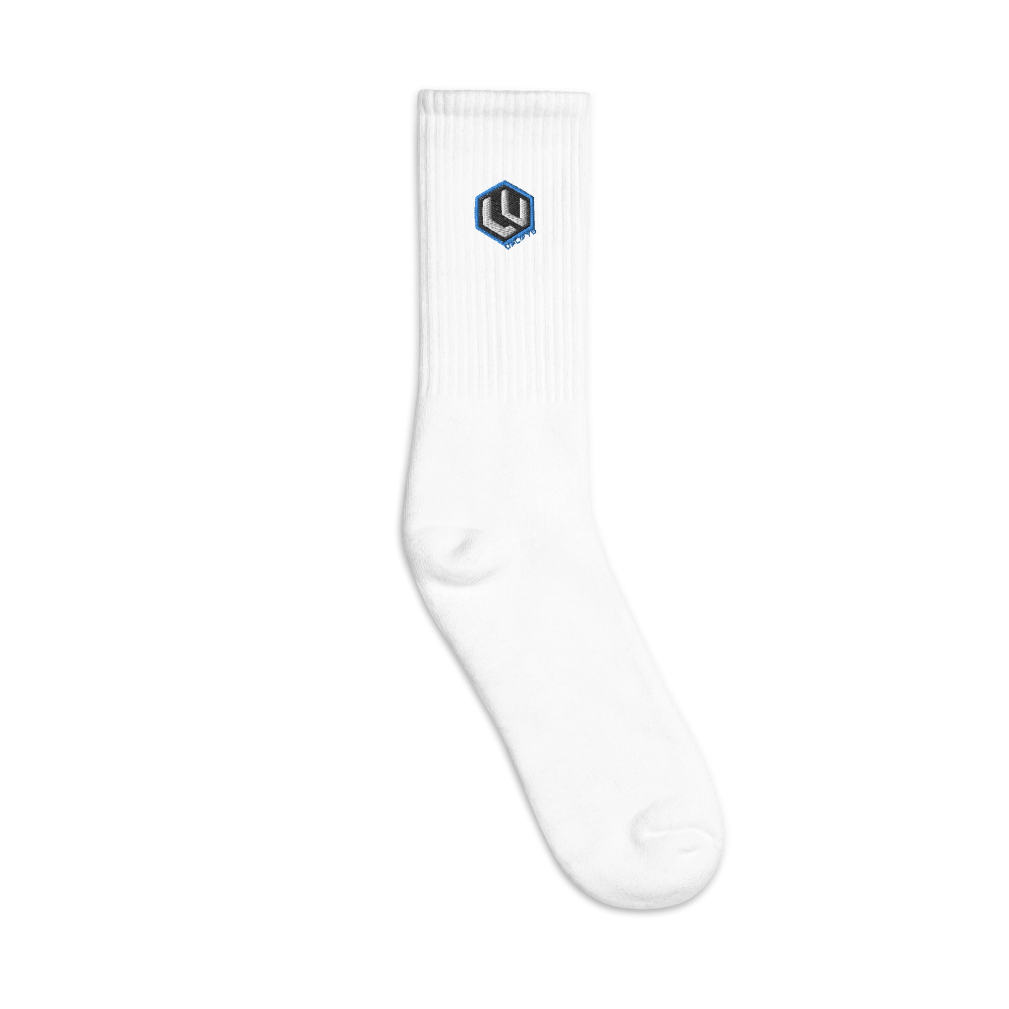 Blue LU Logo Embroidered socks