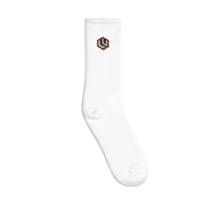 Orange LU Logo Embroidered socks