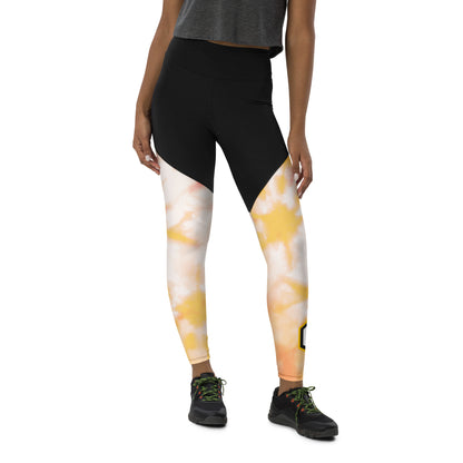 Yellow LU Logo Sports Tights