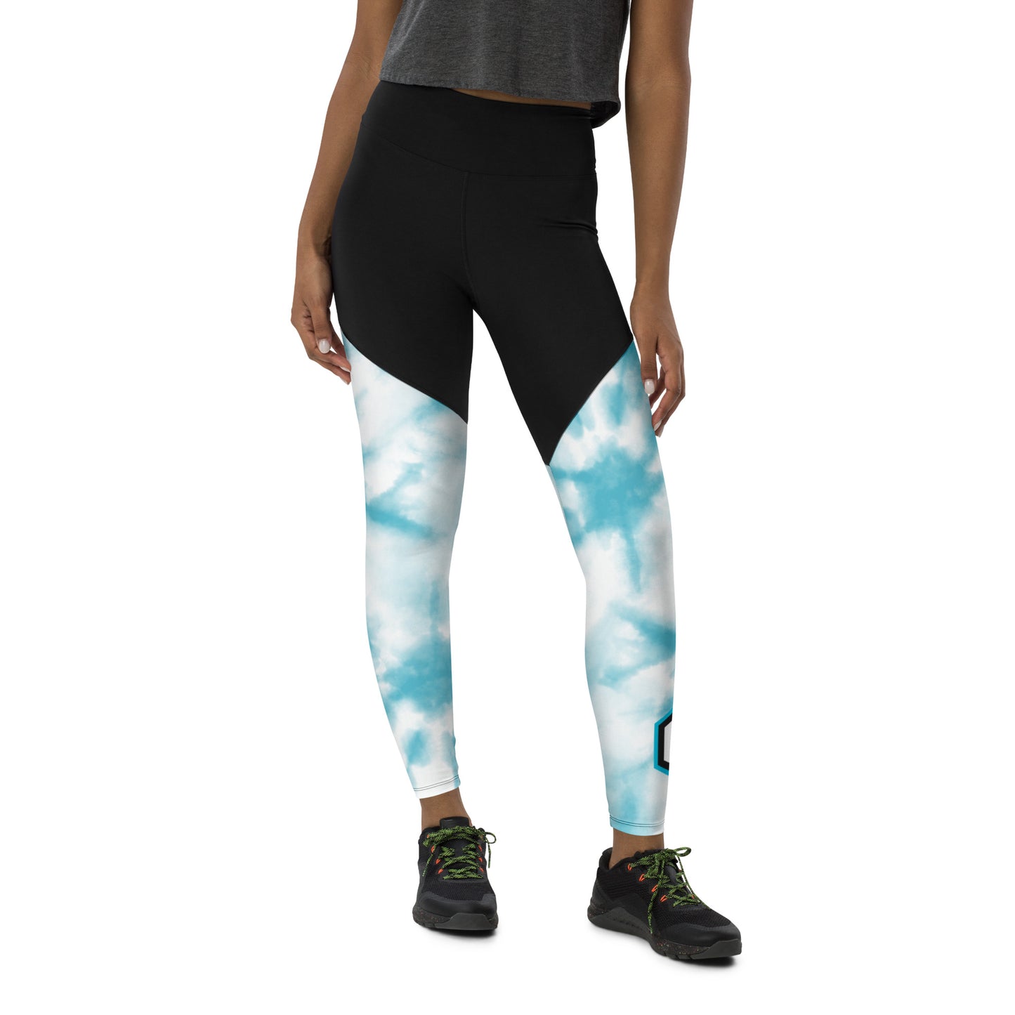 Ice Blue LU Logo Sports Tights