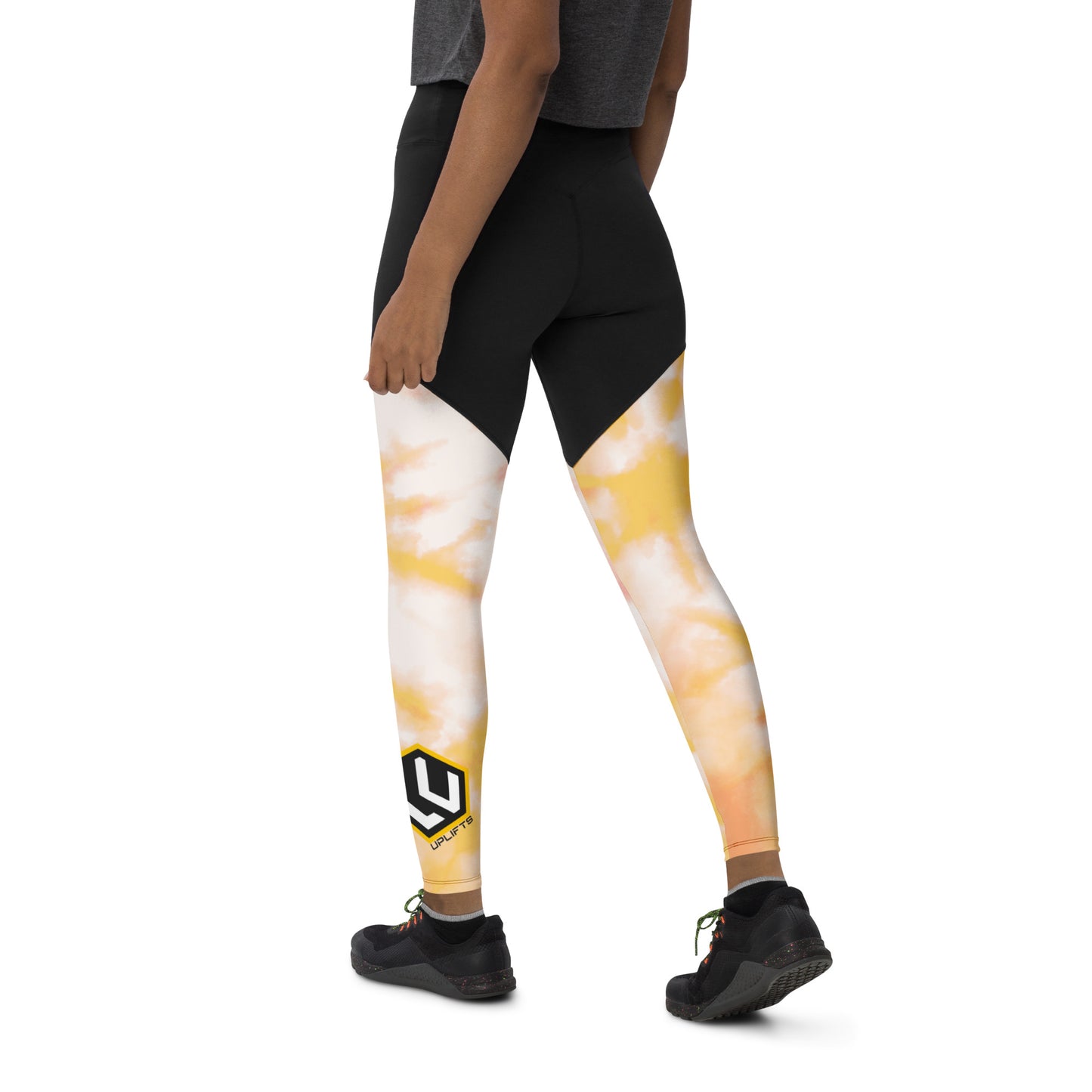 Yellow LU Logo Sports Tights