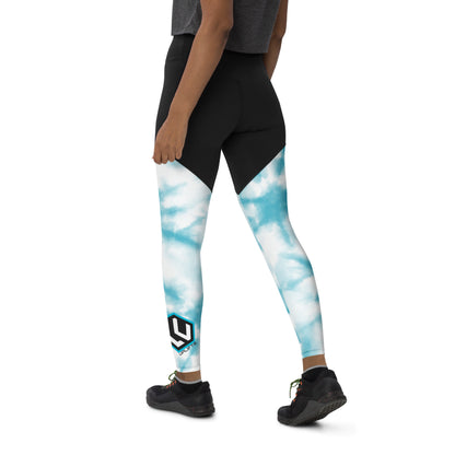 Ice Blue LU Logo Sports Tights