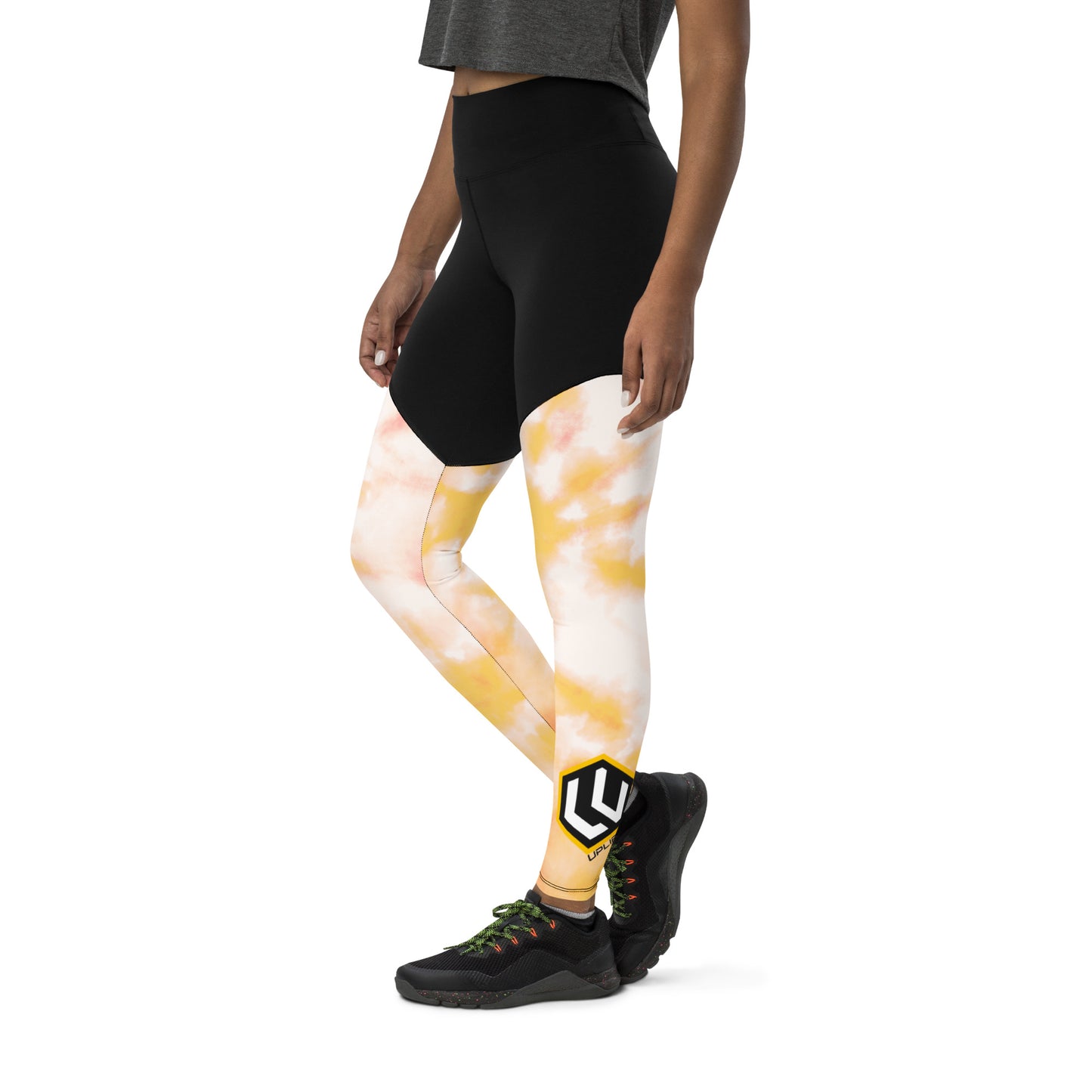 Yellow LU Logo Sports Tights