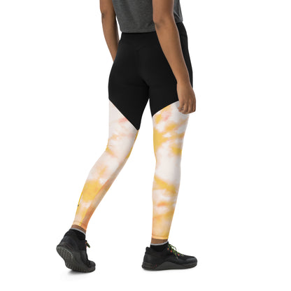 Yellow LU Logo Sports Tights