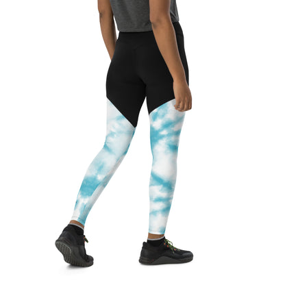 Ice Blue LU Logo Sports Tights