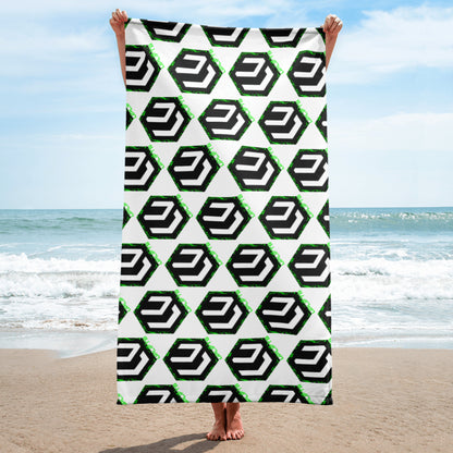 Neon Splatter LU Logo Beach Towel